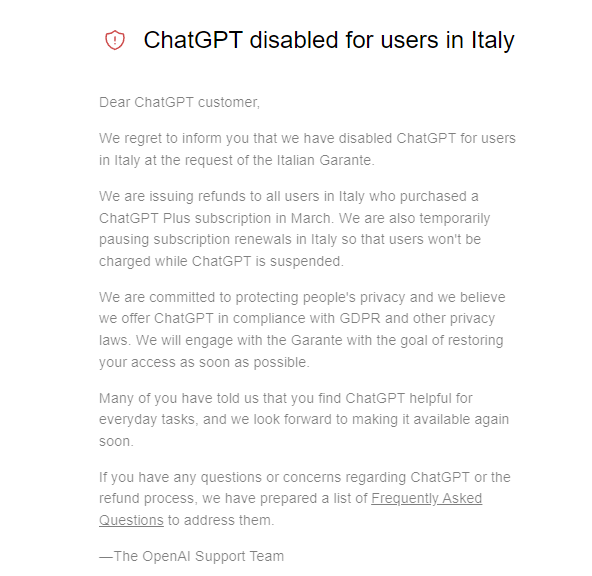 ChatGPT che cos’è e perché è stata sospesa in Italia