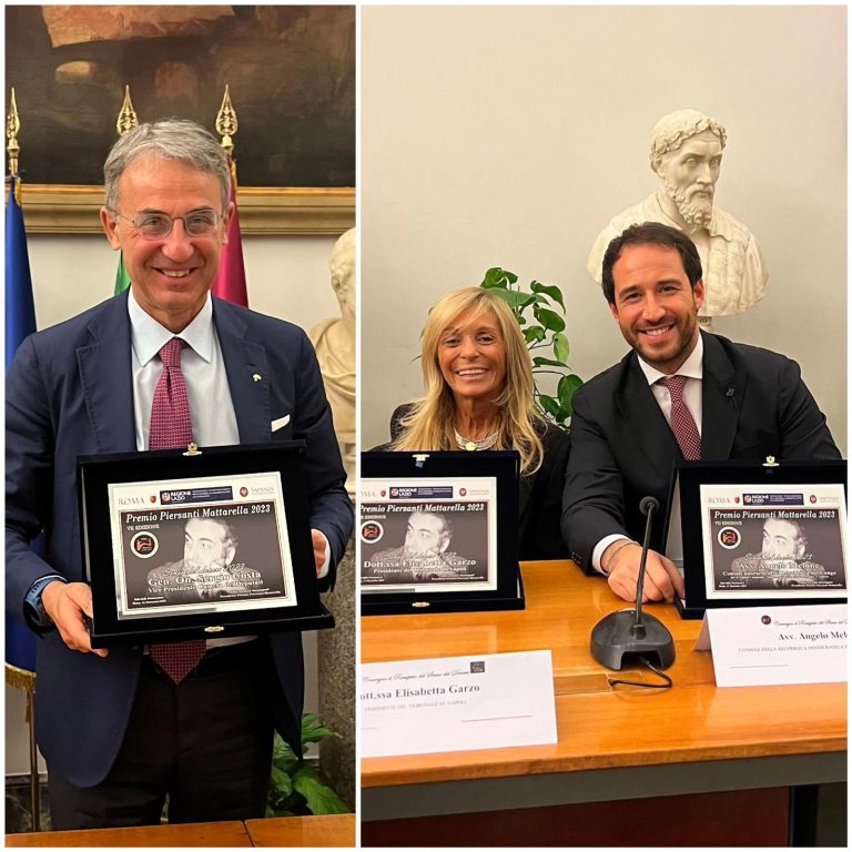 Il Vicepresidente della Camera Costa, il Console Melone e la Presidente del Tribunale Garzo insigniti del Premio Piersanti Mattarella