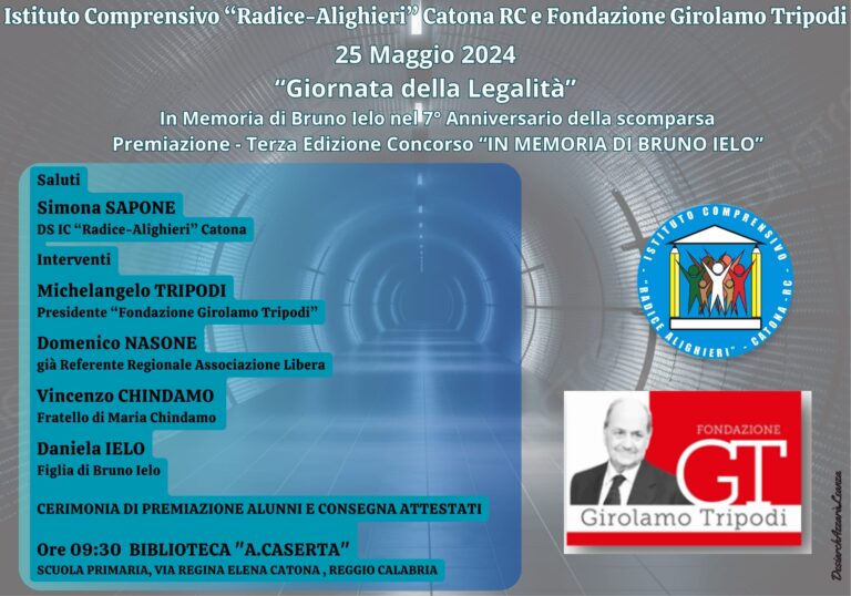 25 maggio 2024, “Giornata della Legalità” per ricordare Bruno Ielo