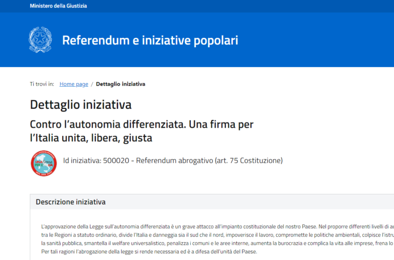 Autonomia differenziata: raggiunte le 500mila firme, esultano le opposizioni