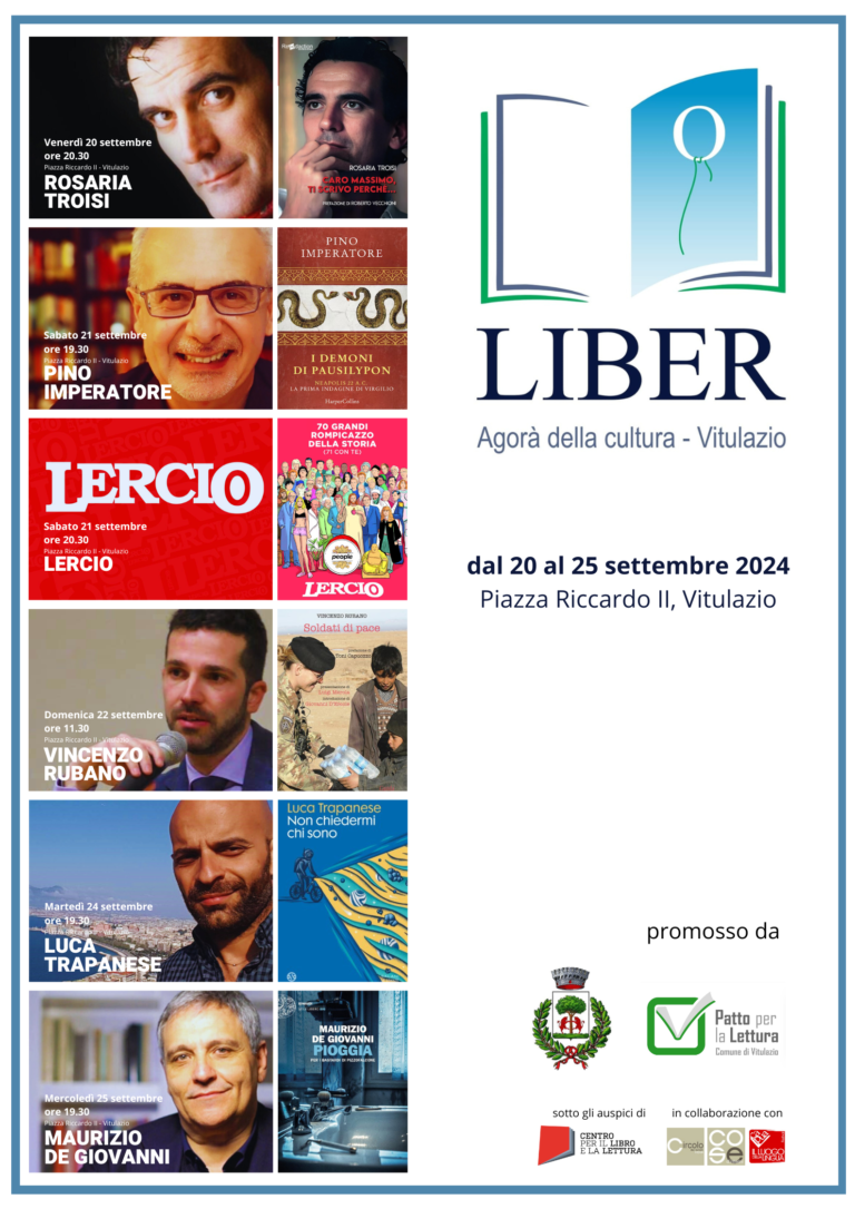 “Liber Agorà della Cultura”. Dal 20 al 25 settembre, Vitulazio incontra il mondo della letteratura