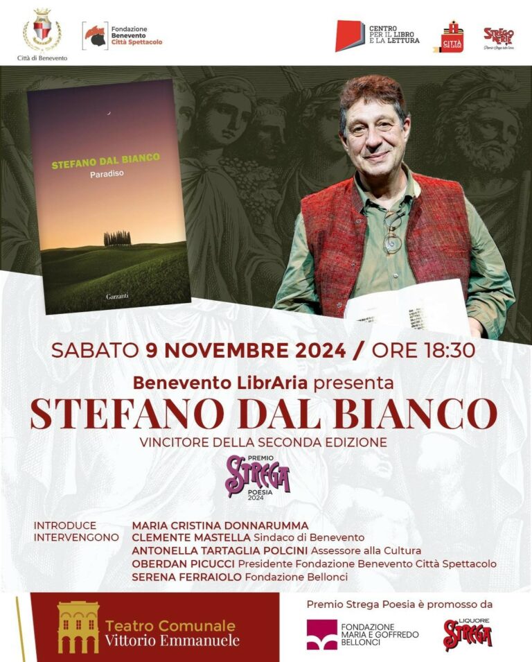 “Benevento LibrAria” premia il vincitore del Premio Strega – Poesia